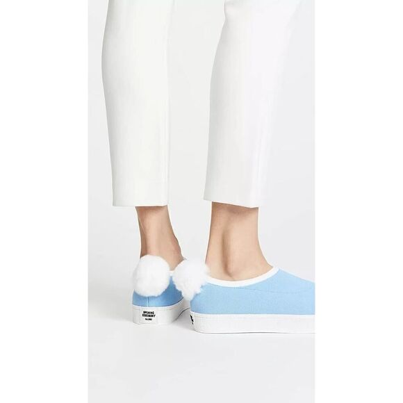 Opening Ceremony Blue Bobby Sock Pom Pom Sneakers slip-on knit shoes EU 38 - Picture 2 of 12